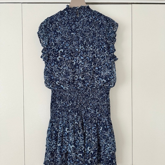 Aqua floral smocked dress - Picture 3 of 5